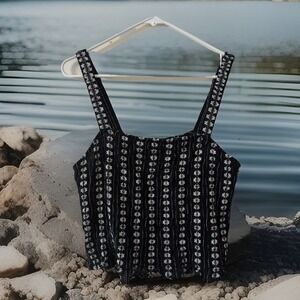 Y2K Shabby Chic American Eagle Daisy Floral Cropped Top Size XL BOHo Cottagecore